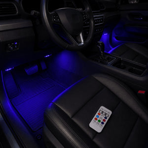 Reposapiés iluminado con luz ambiental y el mando RGB
